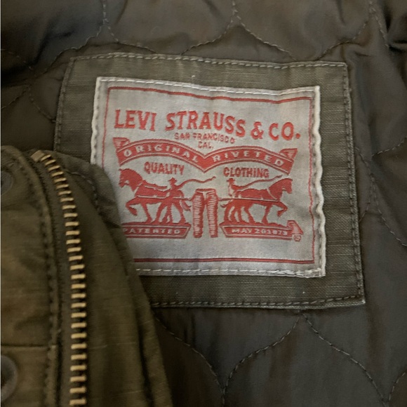 Levi's Military Field Jacket Men's Military Green Canvas Coat Quilt Lined XXL - Picture 7 of 10